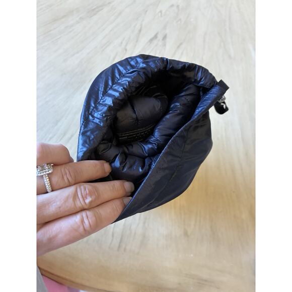 Black Puffer Down Winter Jacket Long Packable Quilted womens L Calvin Klein Y2K - Picture 8 of 16